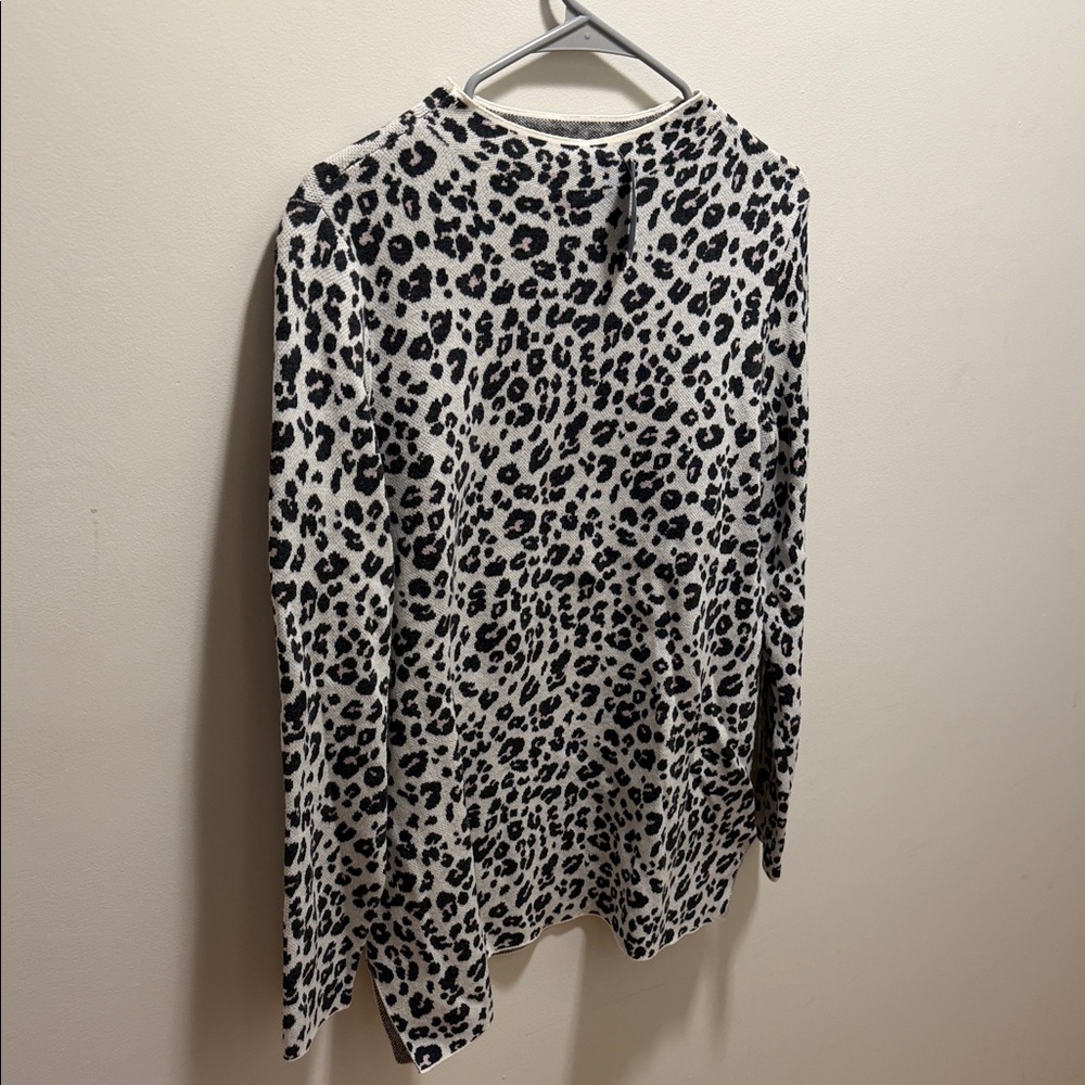 LOFT Black and White Animal Print Sweater